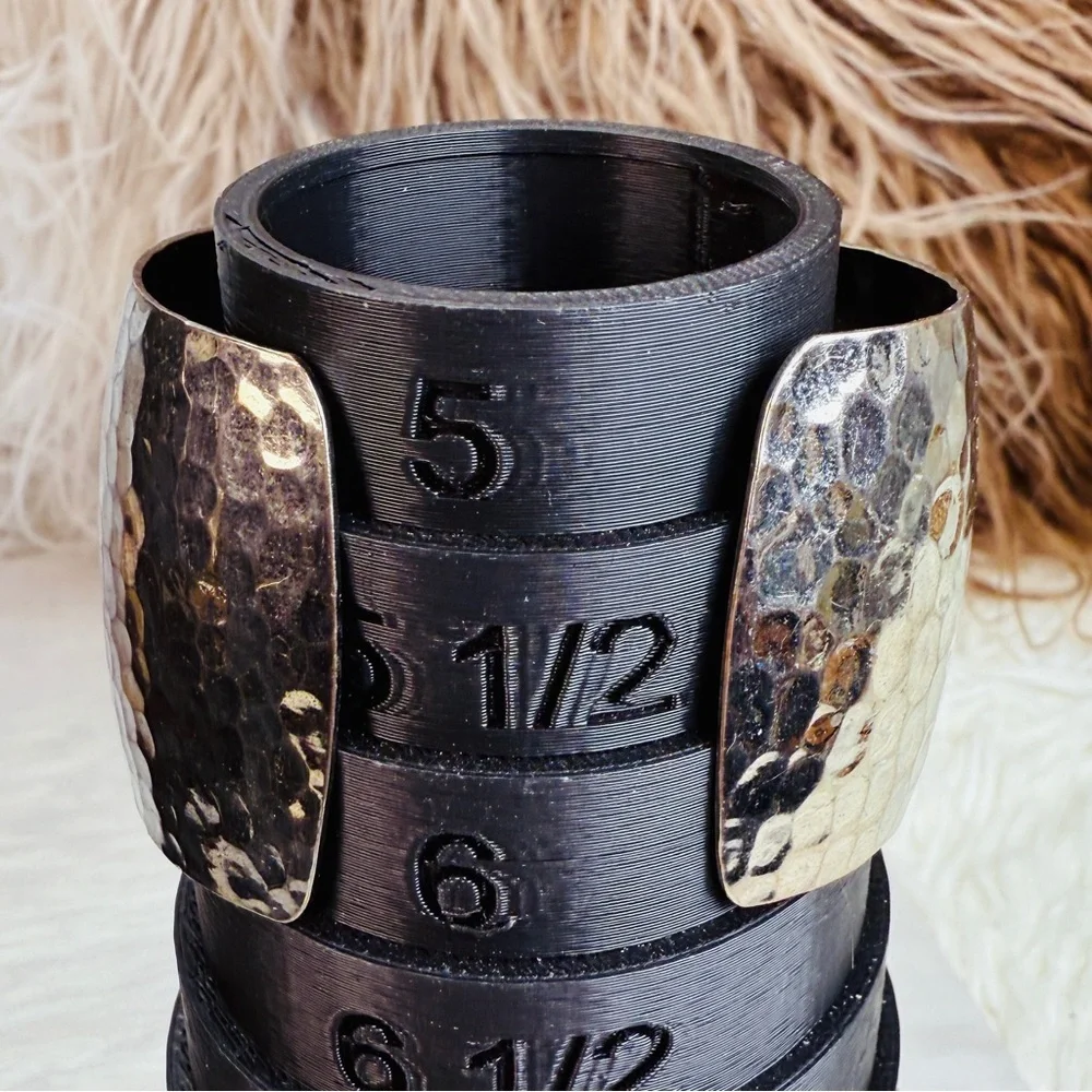 Vintage aged, Silvertone oxidized, colored accent, large cuff, runway bracelet